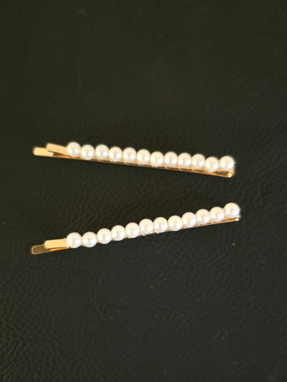 Gold Pearl-Trim Hair Pins